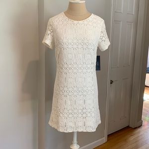 White lace mini dress - never worn - tags on - lulus size xs